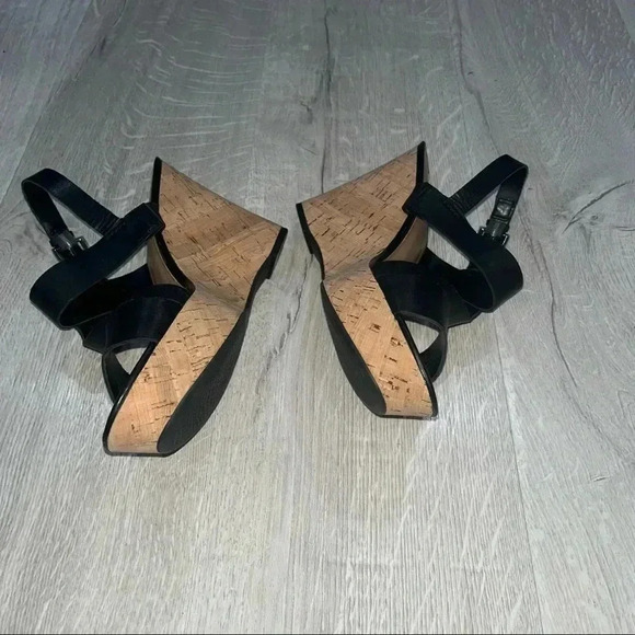 Franco sarto black wedge heels / sz 9 - Picture 3 of 5